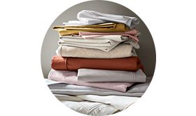 Stack of plain sheets in different colours
