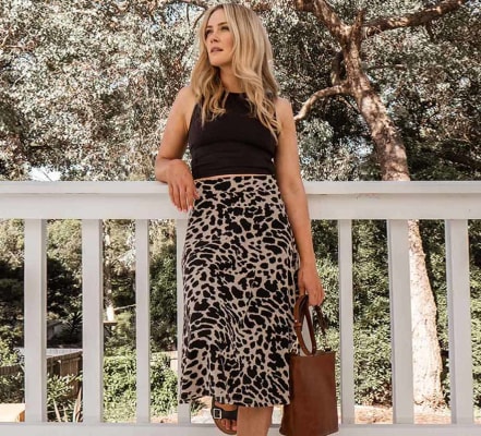 m&s animal print skirt