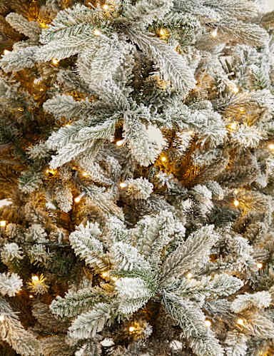 7ft Warm Pre-Lit Snowy Noble Christmas Tree 5 of 7