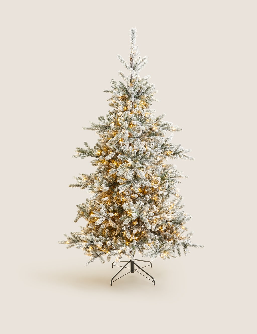 7ft Warm Pre-Lit Snowy Noble Christmas Tree 1 of 7
