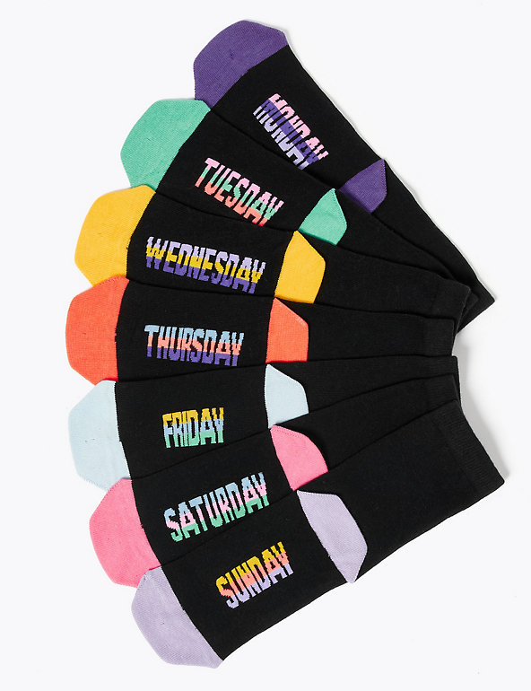 7pk Cotton Days of the Week Socks Image 1 of 2