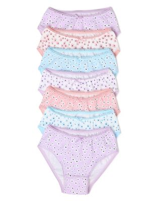 Girls 5 Pack Multicoloured Flower Print Knickers (2-13yrs)