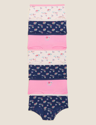 7pk Cotton Rich Floral Shorts (5-16 Yrs) Image 1 of 1