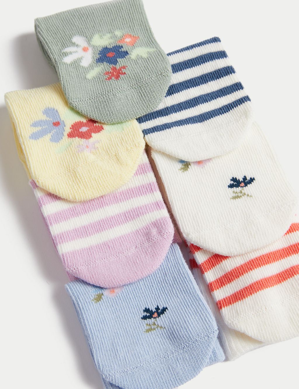 7pk Cotton Rich Patterned Socks (0-3 Yrs) 2 of 2