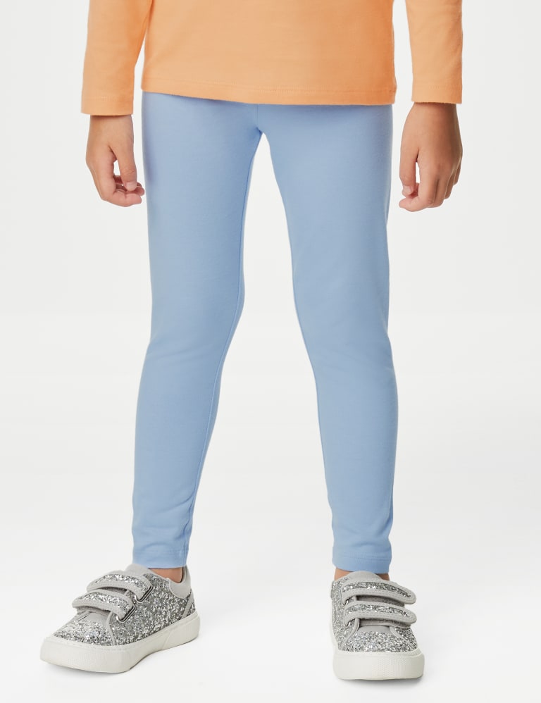 7pk Cotton Rich Plain Leggings 2 8 Yrs M S Collection M S