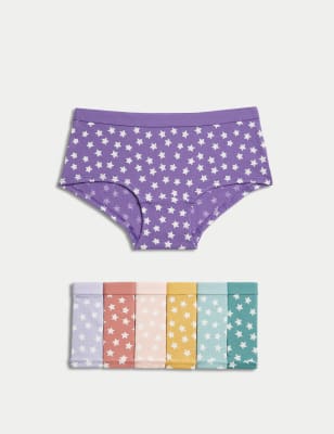 6pk Pure Cotton Space Print Knickers (2-12 Yrs)