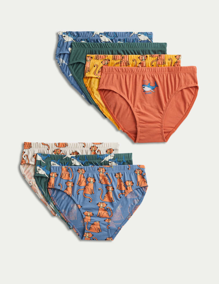 7pk Pure Cotton Animal Briefs (2-10 Yrs) 1 of 1