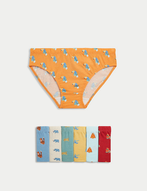 7pk Pure Cotton Animal Briefs (2-8 Years) Image 1 of 2