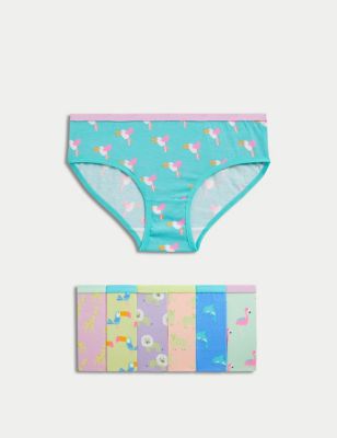 7pk Pure Cotton Animal Knickers (2-14 Yrs) Image 1 of 1