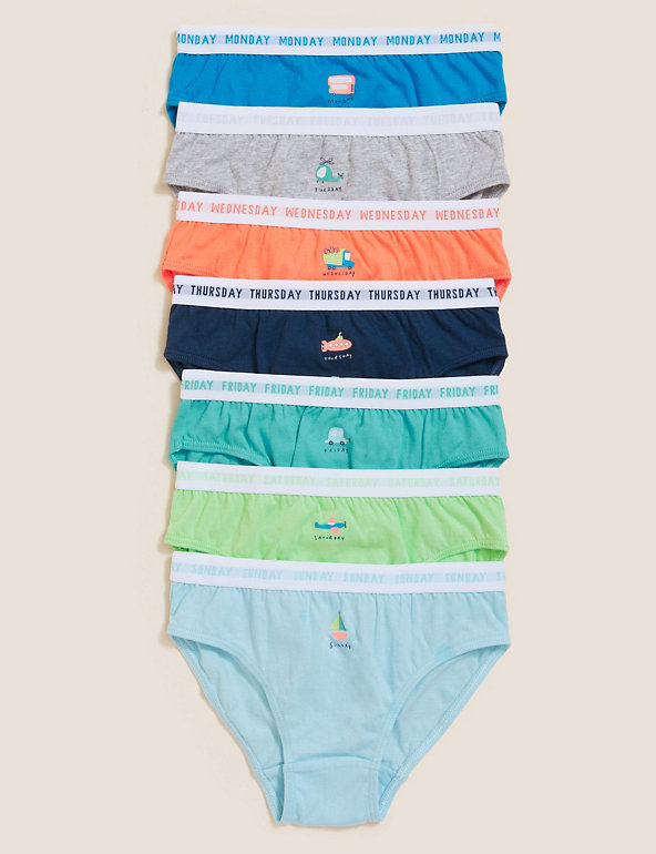 7pk Pure Cotton Days of the Week Briefs (18 Mths-7 Yrs) Image 1 of 1