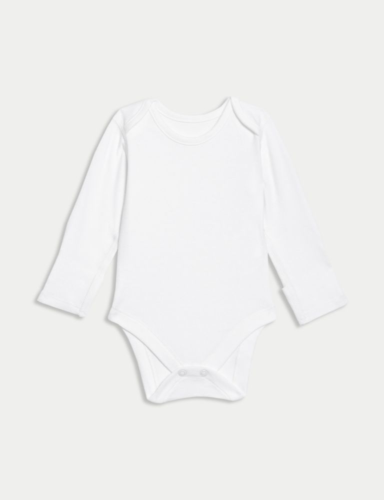 7pk Pure Cotton Long Sleeve Bodysuits (5lbs-3 Yrs) 2 of 8