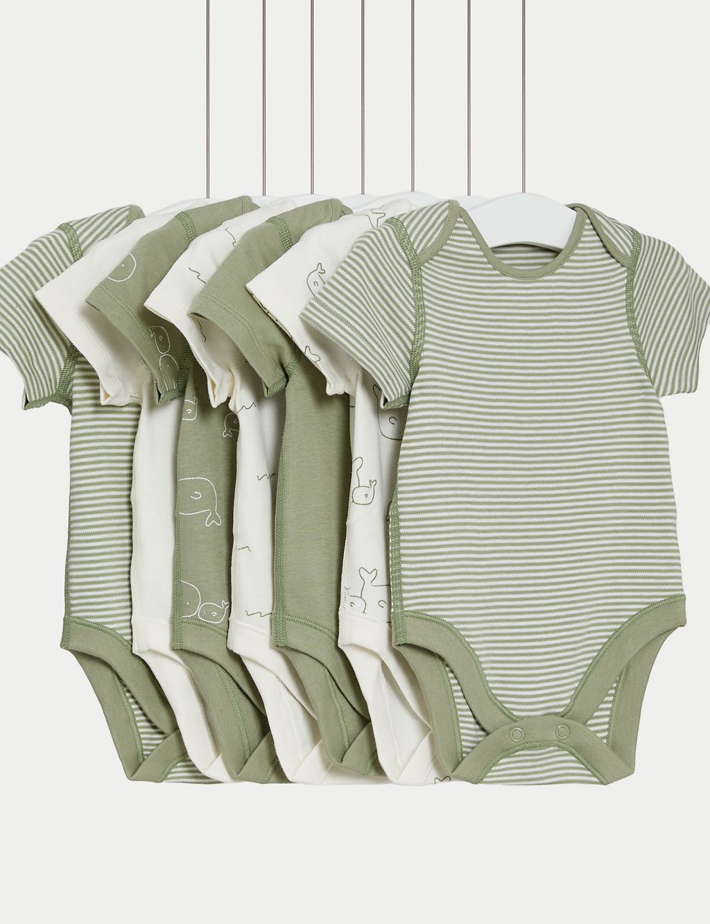7pk Pure Cotton Patterned Bodysuits (0-36 Mths) 3 of 5