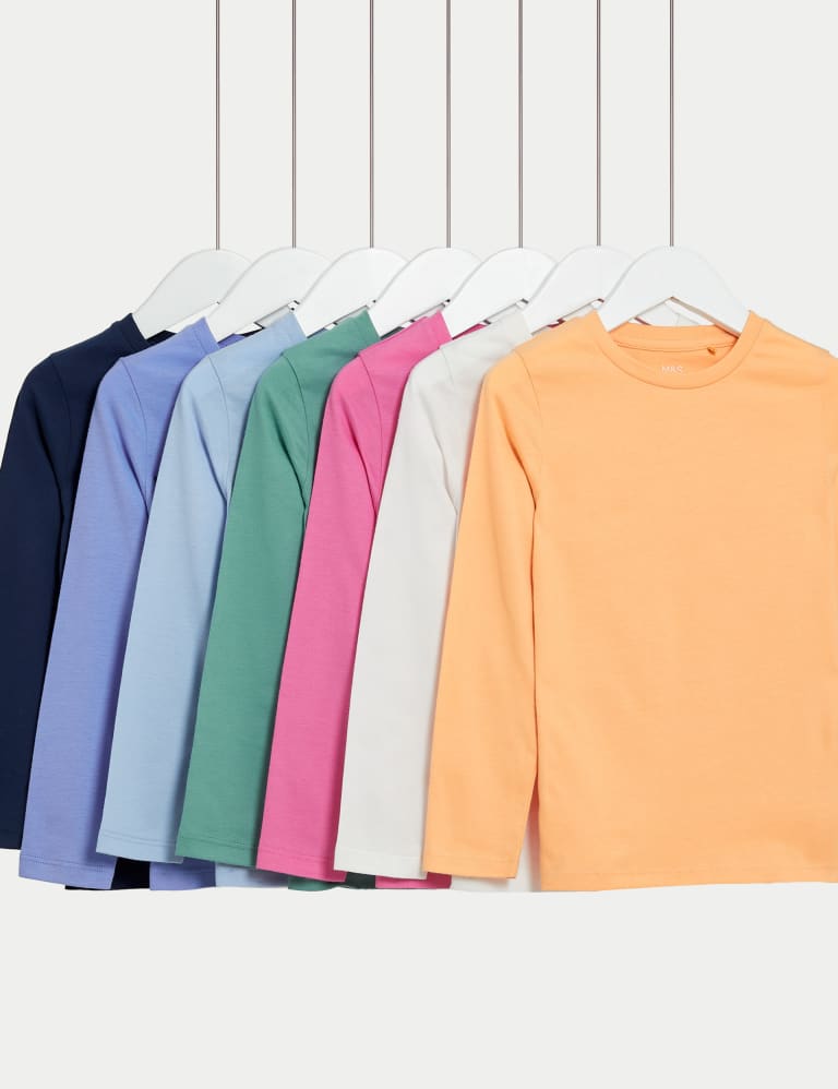 Buy Multi 7 Pack Pastel Plain T-Shirts (3-16yrs) from Next USA