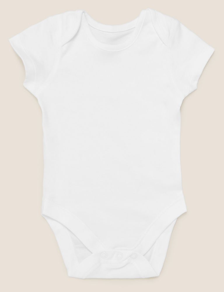 7pk Pure Cotton Short Sleeve Bodysuits (5lbs-3 Yrs) 7 of 9