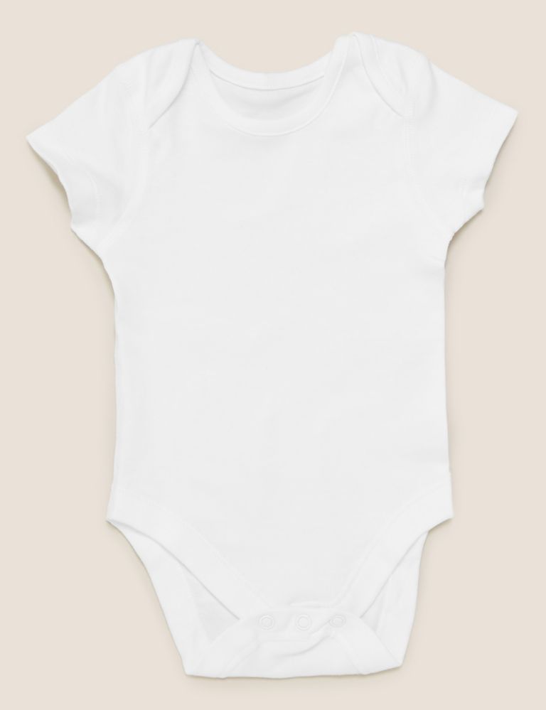 7pk Pure Cotton Short Sleeve Bodysuits (5lbs-3 Yrs) 8 of 9