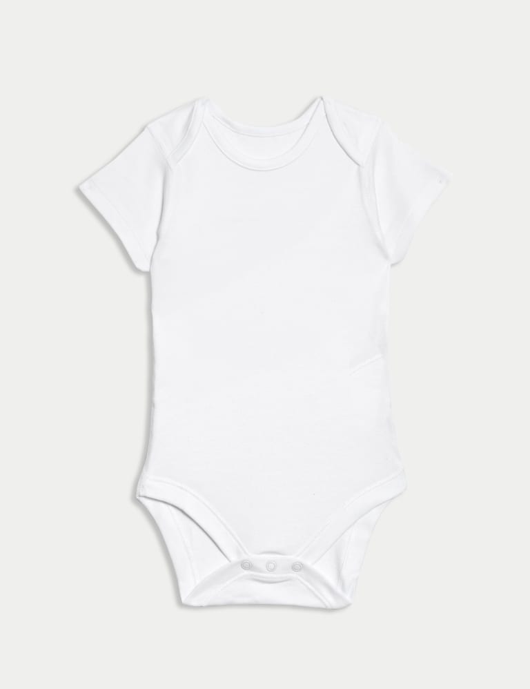 7pk Pure Cotton Short Sleeve Bodysuits (5lbs-3 Yrs) 2 of 9