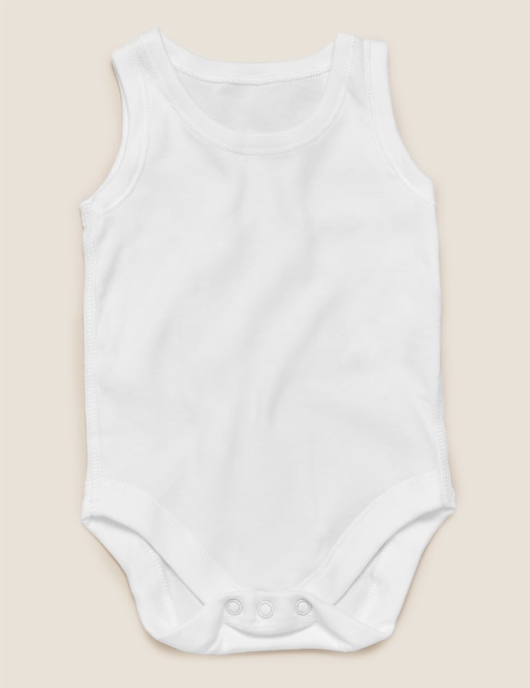 7pk Pure Cotton Sleeveless Bodysuits (5lbs-3 Yrs)