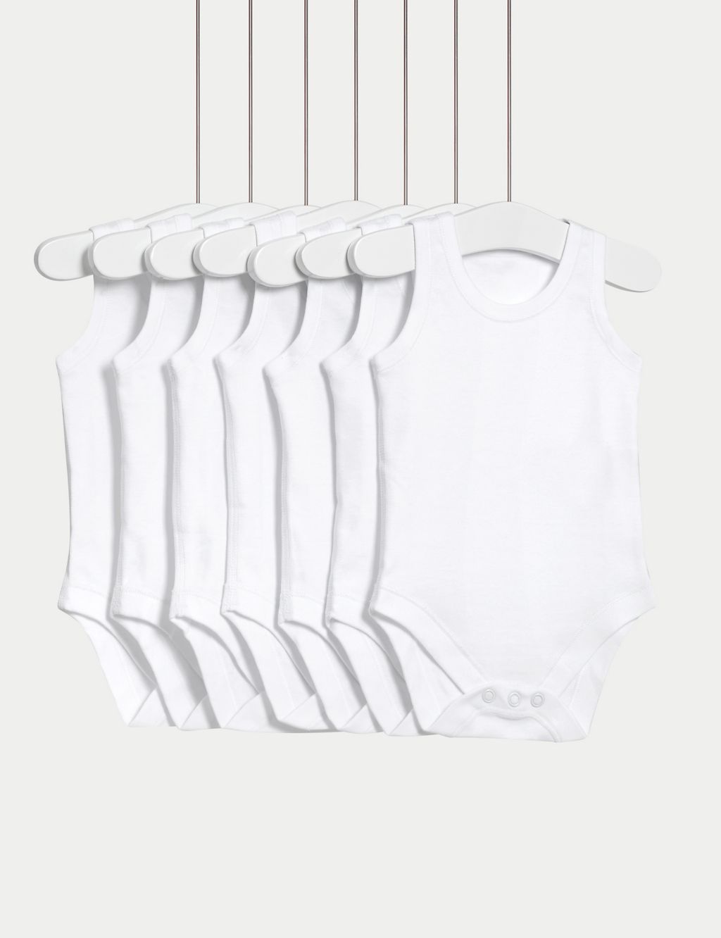 7pk Pure Cotton Sleeveless Bodysuits (5lbs-3 Yrs) 3 of 6