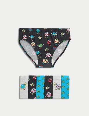 7pk Pure Cotton Space Briefs (2-8 Yrs) Image 1 of 1