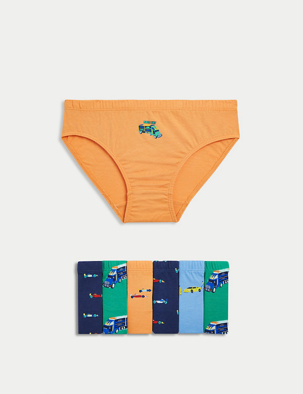 7pk Pure Cotton Transport Briefs (2-8 Years) Image 1 of 2
