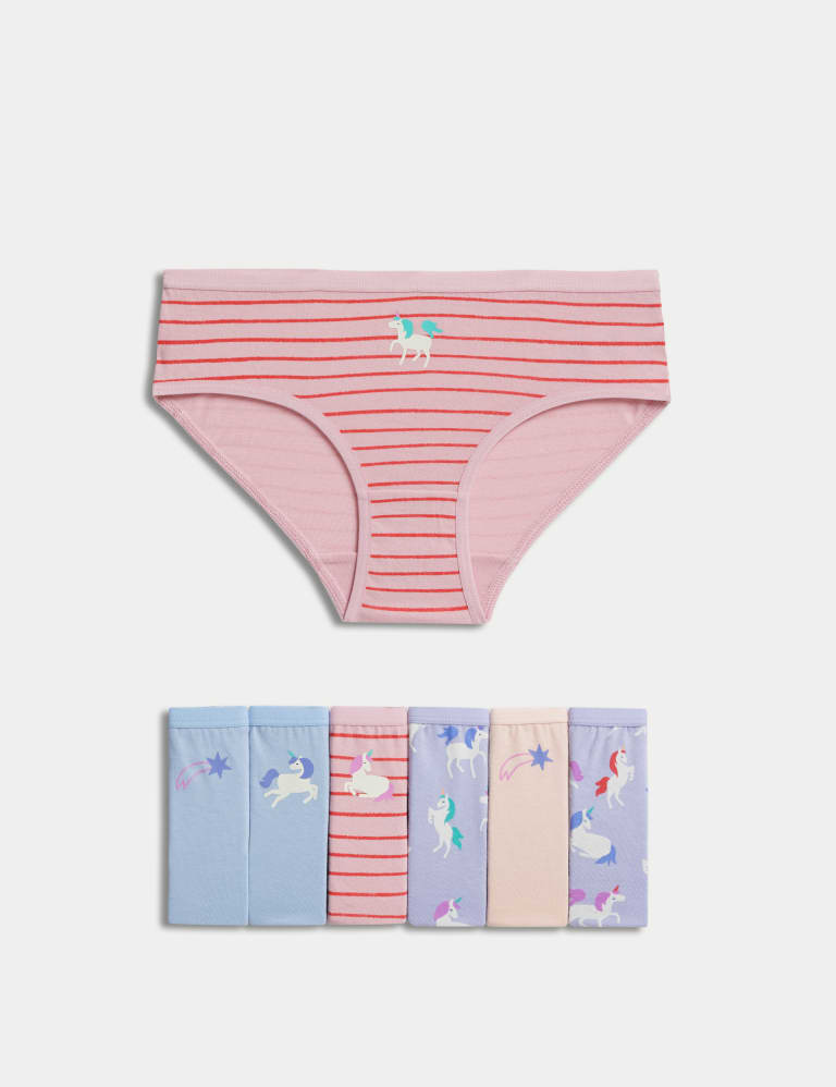 7pk Pure Cotton Unicorn Knickers (2-12 Yrs) 1 of 1