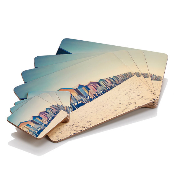 8 Beach Huts Placemats & Coasters Image 1 of 2