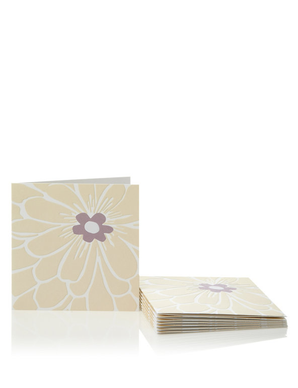 8 Cream Flower Multipack Cards Image 1 of 1