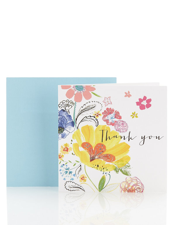8 Floral Thank You Multipack Cards Image 1 of 1