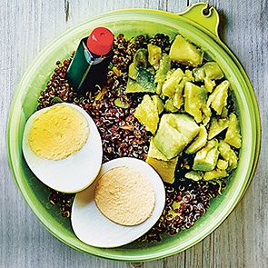 Egg and avocado protein pot with quinoa