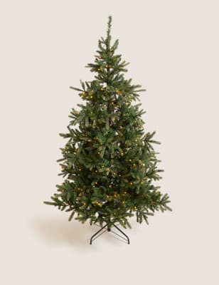 8ft Warm Pre Lit Noble Christmas Tree M S