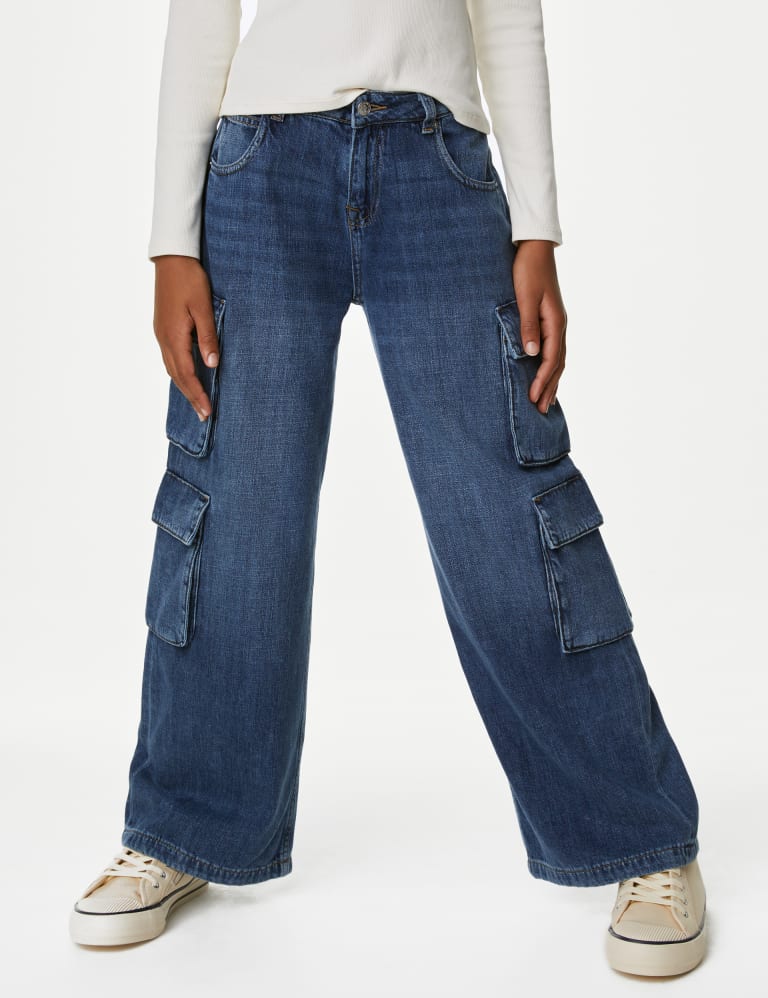 90 s Baggy Low Rise Denim Cargo Jeans 6 16 Yrs