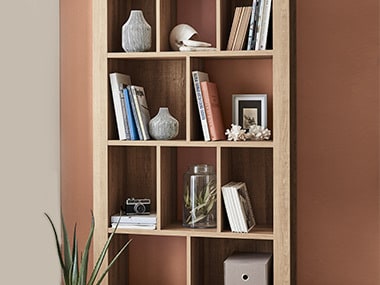Wooden shelves