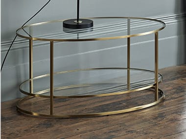 Gold and glass coffee table