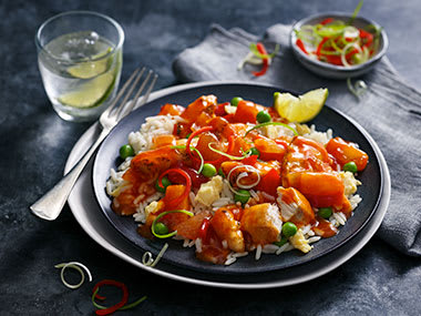 Count On Us sweet and sour chicken with egg-fried rice