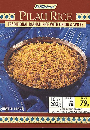 Retro M&S pilau rice packaging