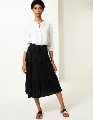 Midi skirt shop a line