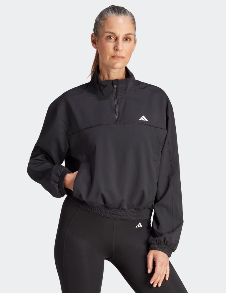 Adidas essentials comfort mock neck sweatshir discount