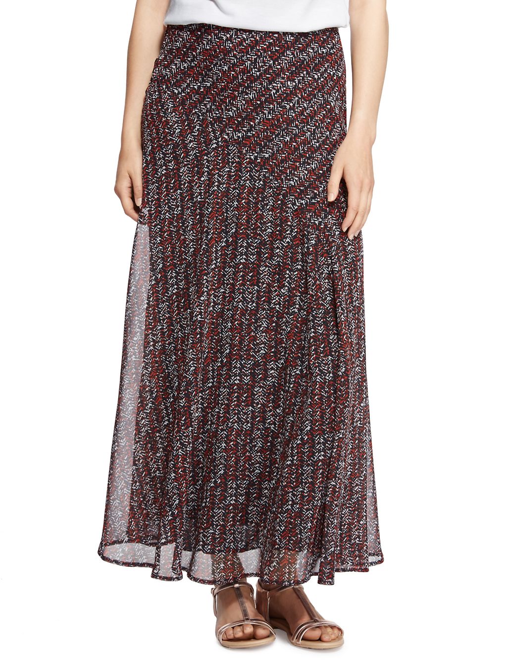 Abstract Print A-Line Maxi Skirt 2 of 4