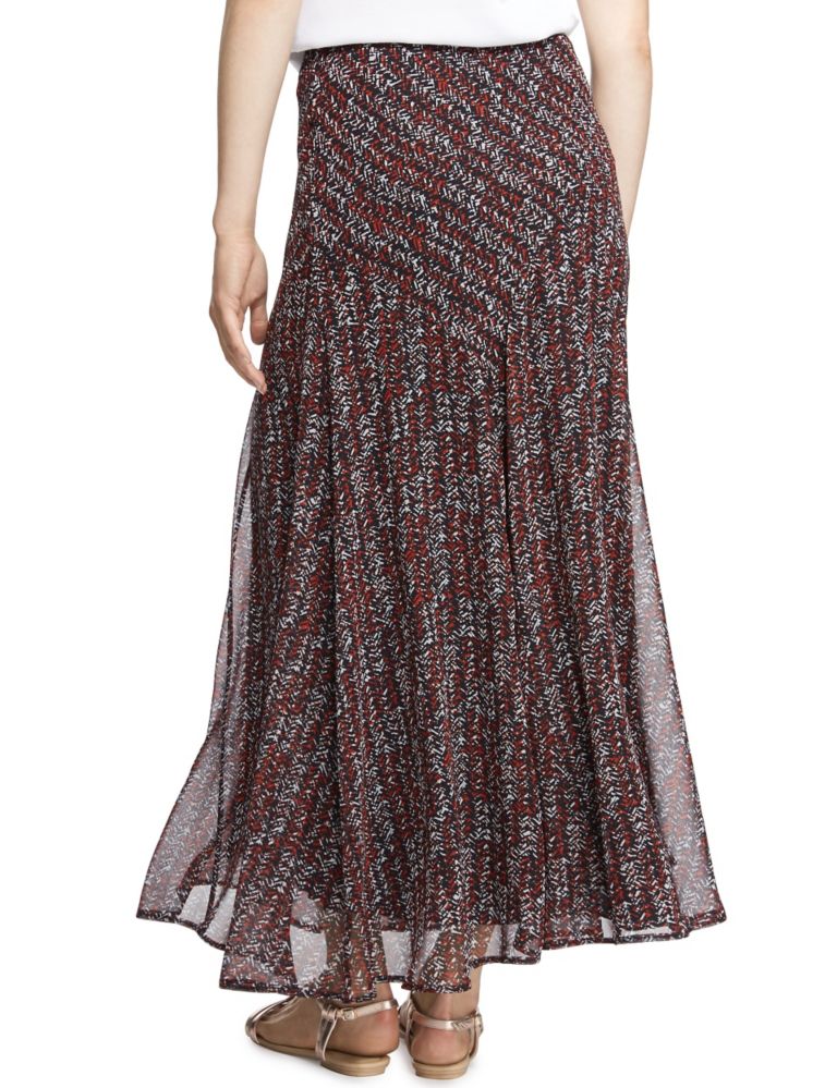 Abstract Print A-Line Maxi Skirt 4 of 4