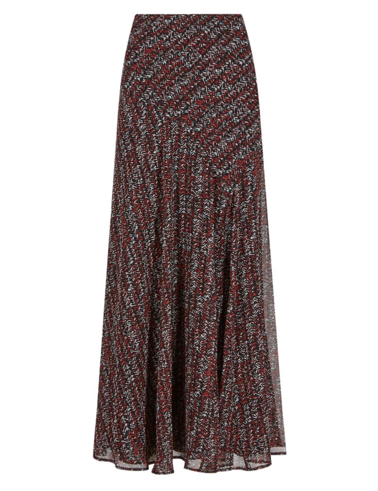 Abstract Print A-Line Maxi Skirt 3 of 4