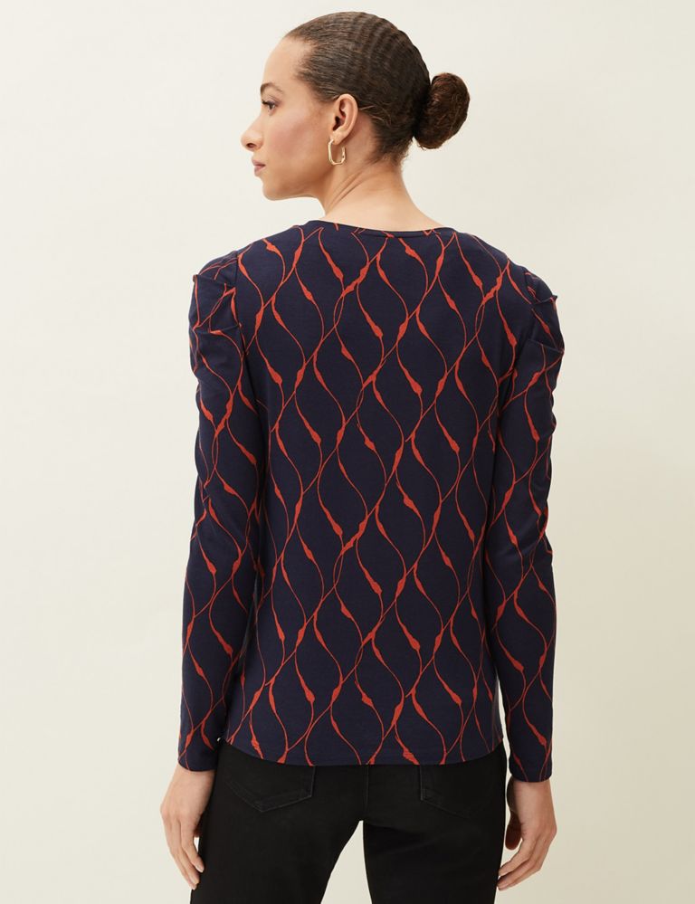Abstract Print Crew Neck Long Sleeve Top 4 of 6