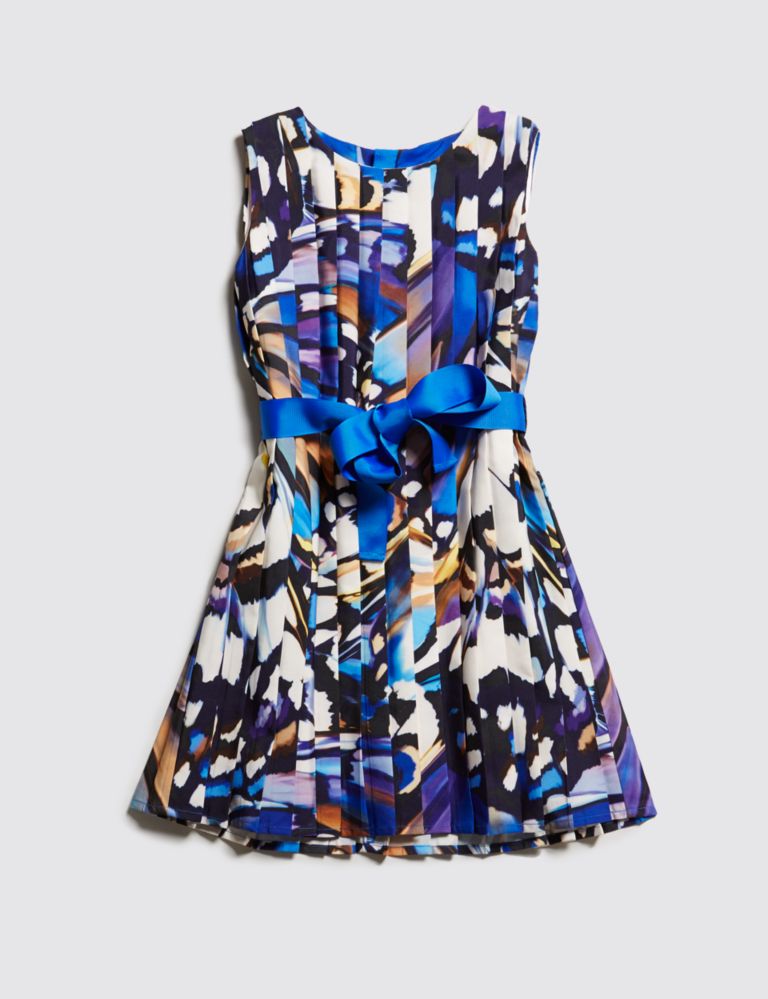 Abstract Print Pleated Dress (1-7 Years) 2 of 3