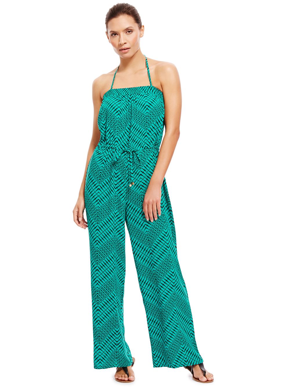 Abstract Print Wide Leg Jumpsuit 2 of 4