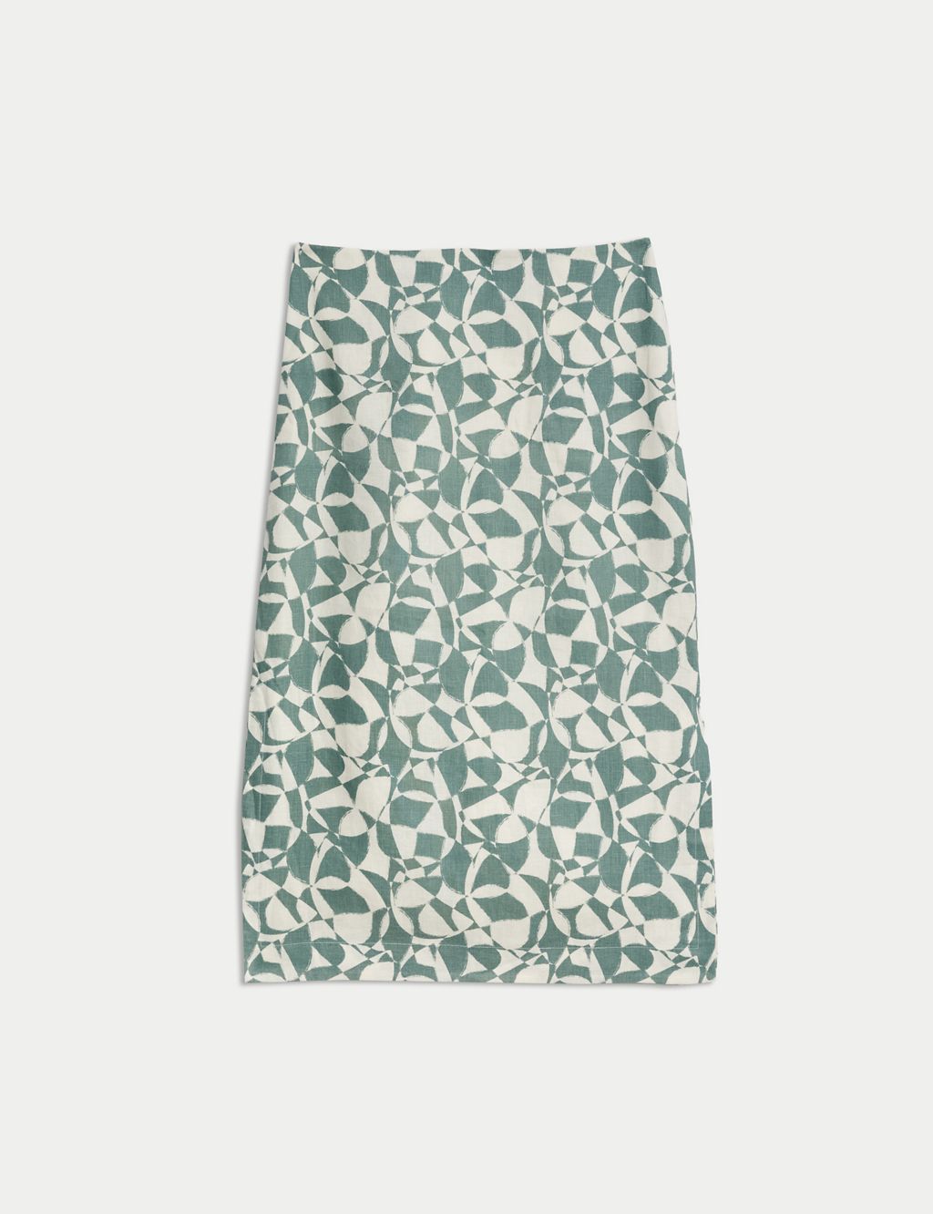 Abstract Printed Linen Skirt 1 of 6