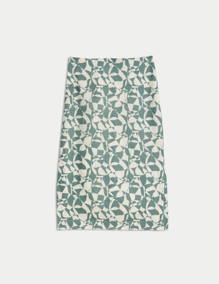 Abstract Printed Linen Skirt 3 of 6