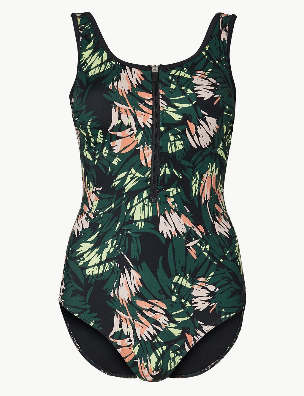 Active Printed Zip-up Longer Length Swimsuit 1 of 4