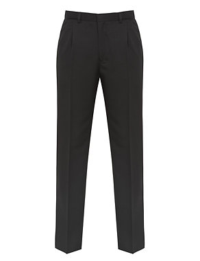 Active Waistband Crease Resistant Twin Pleat Travel Trousers Image 2 of 3