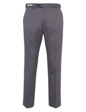 Active Waistband Easycare Flat Front Trousers Image 2 of 6