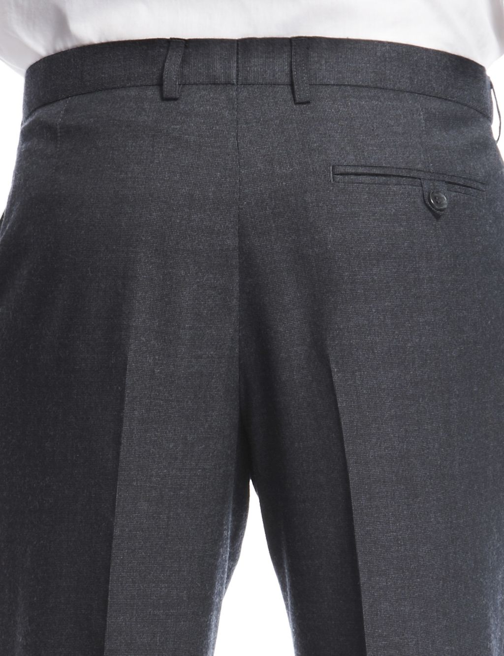 Active Waistband Flat Front Trousers with Wool 4 of 4