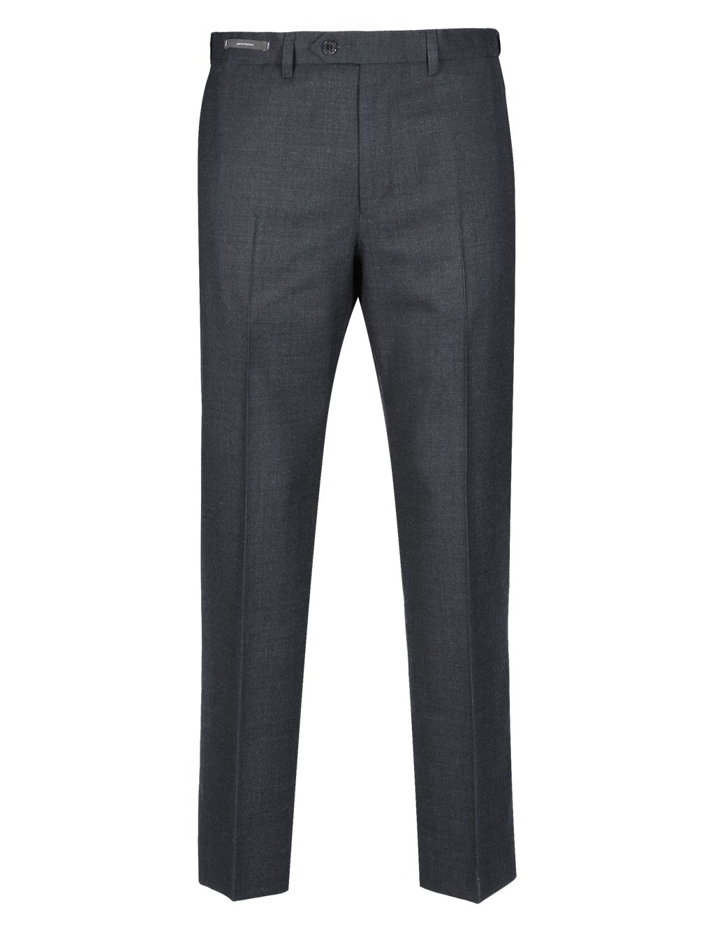 Active Waistband Flat Front Trousers with Wool 1 of 4